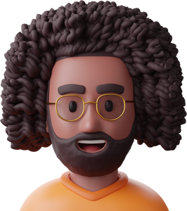 Black Afro Man 3D Icon